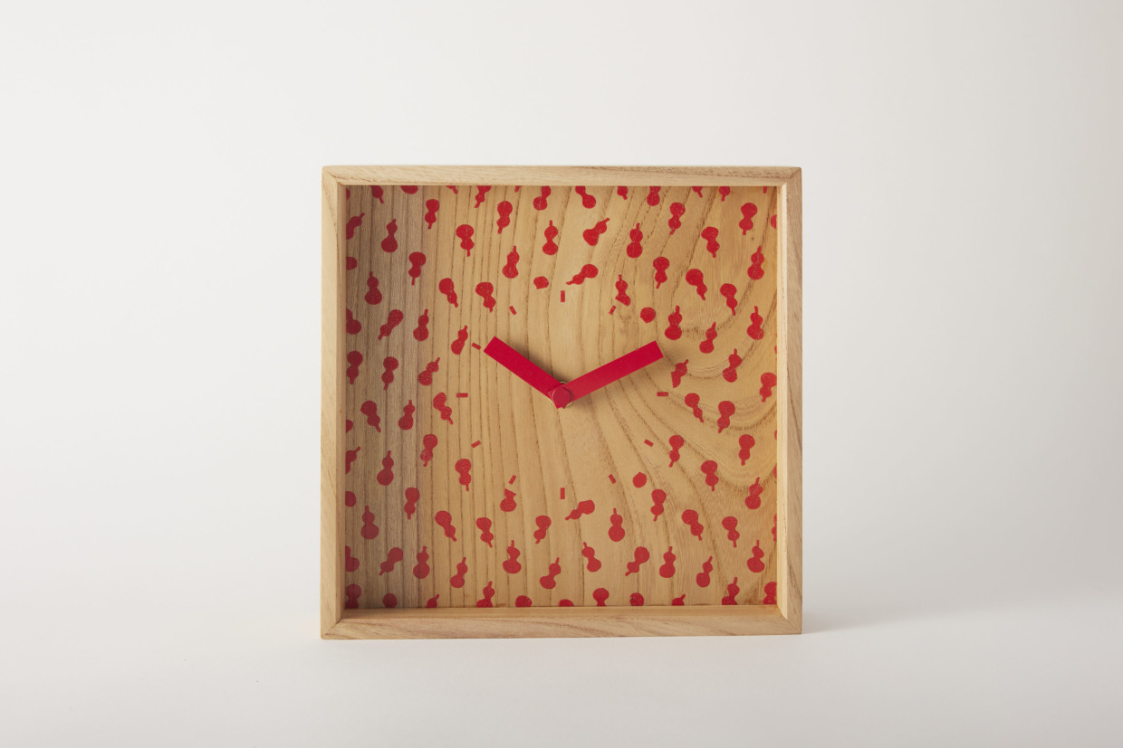 KOMON WOOD CLOCK (GAKU / Gourd)