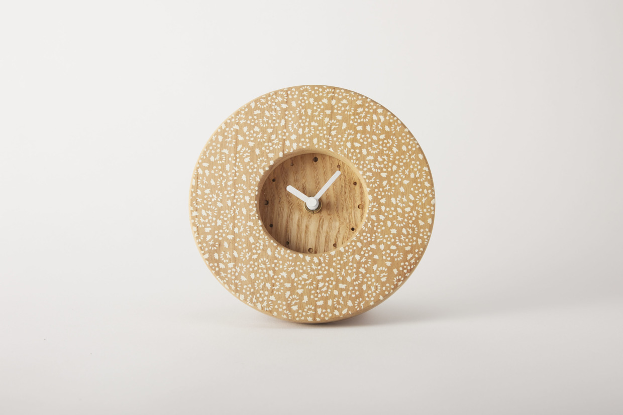 KOMON WOOD CLOCK (KOBANA / Sho-chiku-bai)