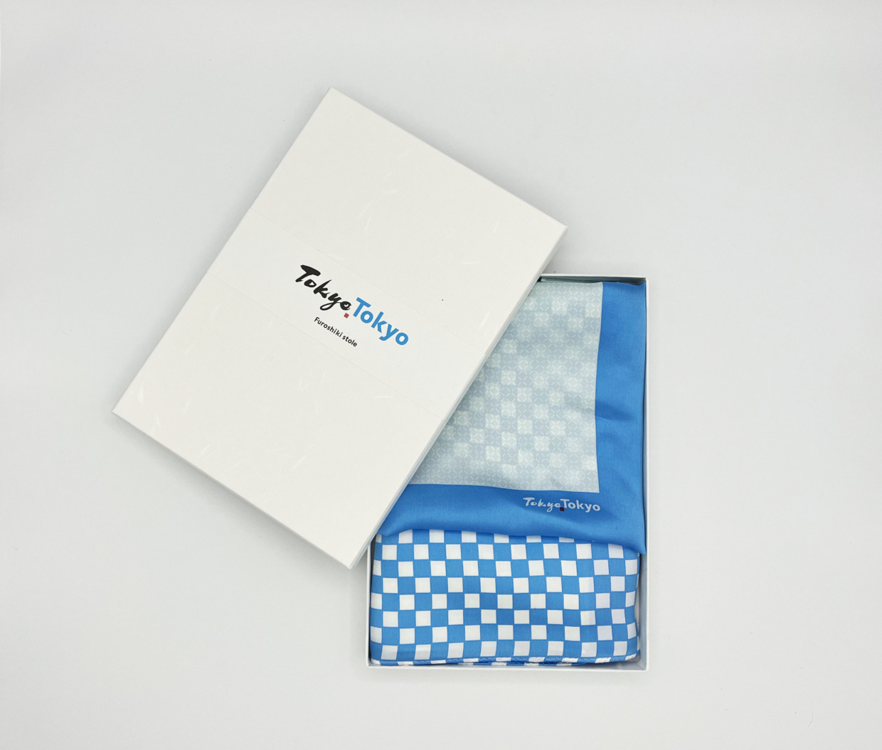 Tokyo Tokyo Furoshiki Stole (Light Blue)